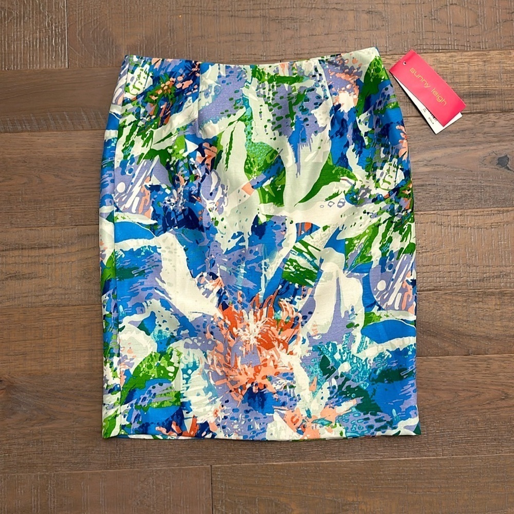 Sunny Leigh Beloved Bloom Multicolor Pencil Skirt - Sz10 bright summer spring